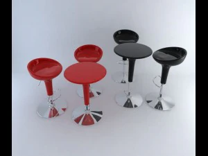 bombo bar stool  table 3D Model