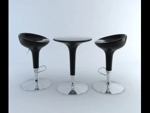 bombo bar stool  table 3D Model