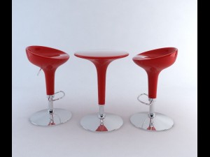 bombo bar stool  table Modelo 3D