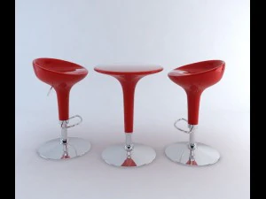 bombo bar stool  table 3D Model