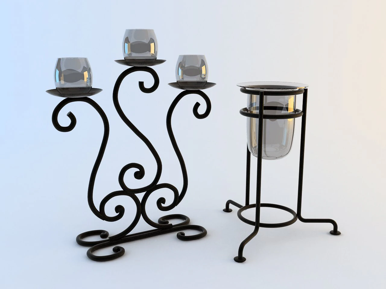 metal candle holder 3D Model .c4d .max .obj .3ds .fbx .stl .blend 
