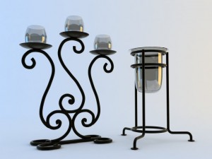 metal candle holder Model 3D