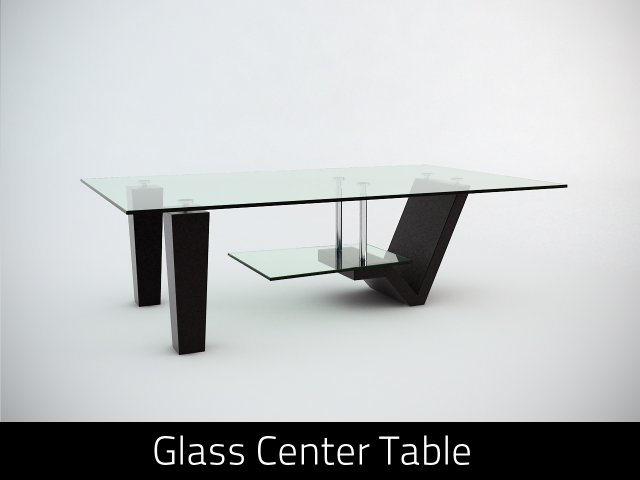 glass center table 3D Model .c4d .max .obj .3ds .fbx .stl .blend 