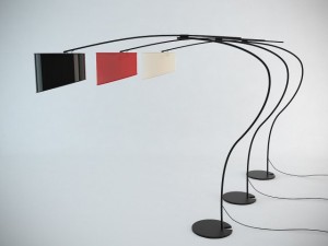 flag floor lamp 3D 模型