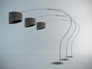 flag floor lamp 3D 模型