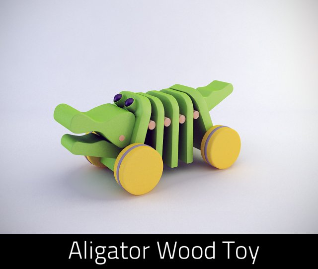 wooden aligator toy Modèle 3D .c4d .max .obj .3ds .fbx .stl .blend 