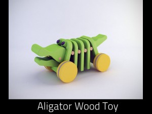wooden aligator toy Modelo 3D