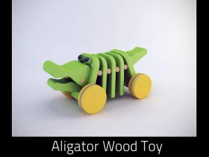 木製のワニのおもちゃ 3Dモデル