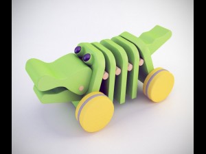 wooden aligator toy Modèle 3D