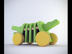 wooden aligator toy Modèle 3D