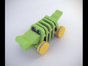 wooden aligator toy Modèle 3D
