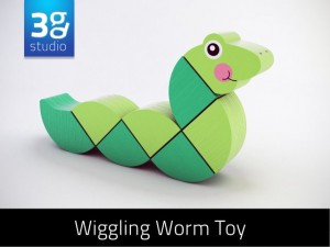 wooden wiggling worm toy Modelo 3D