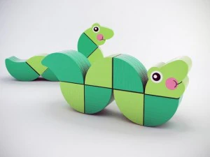 wooden wiggling worm toy 3D Model