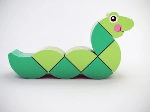 wooden wiggling worm toy 3D Model