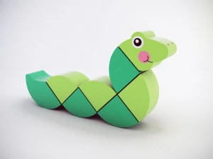 wooden wiggling worm toy 3D Model