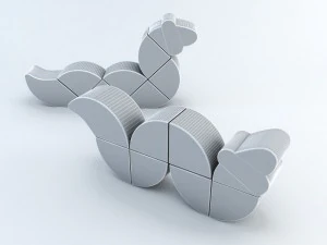 wooden wiggling worm toy 3D Model