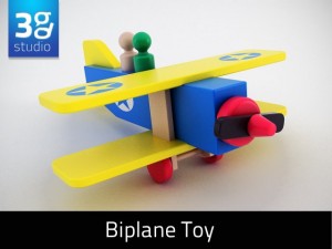 wooden airplane Modelo 3D