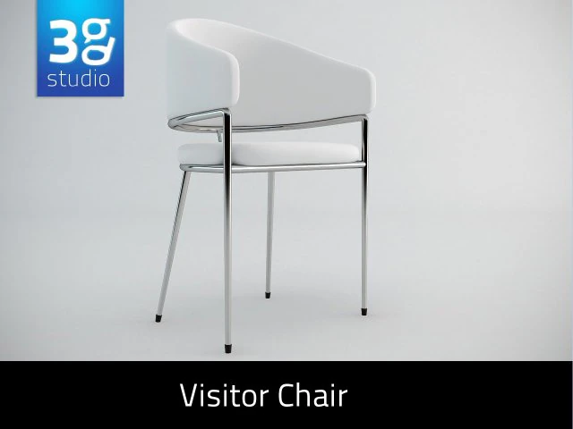 стул для посетителей 3D Модель .c4d .max .obj .3ds .fbx .stl .blend 