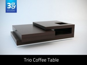 trio contemporary coffee table 3D मॉडल