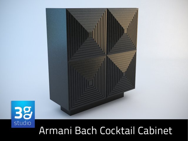 armani bach cocktail cabinet 3D मॉडल .c4d .max .obj .3ds .fbx .stl .blend 