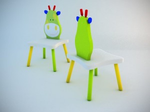 giraffe chair Modello 3D