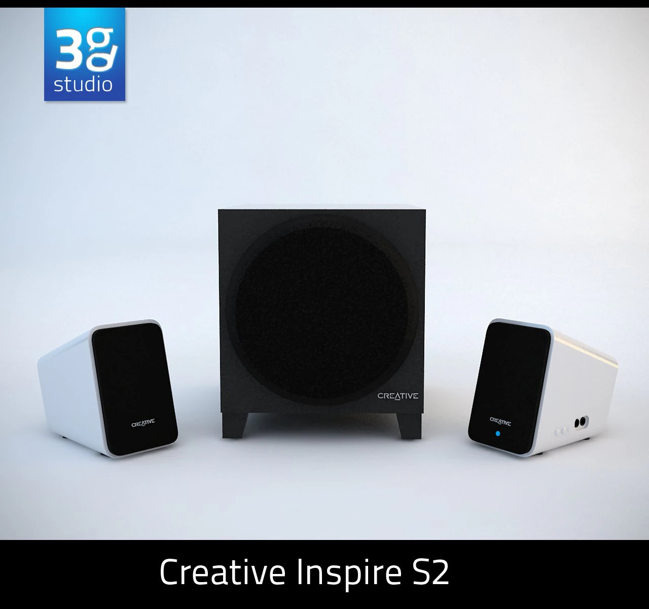 creative inspire s2 speaker 3D Model .c4d .max .obj .3ds .fbx .stl .blend 