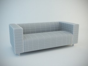 klippan twoseat sofa Modello 3D