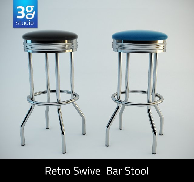 retro bar stool Modello 3D .c4d .max .obj .3ds .fbx .stl .blend 