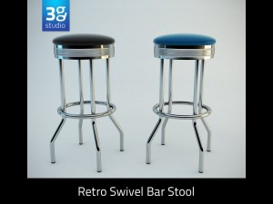 retro bar stool Model 3D