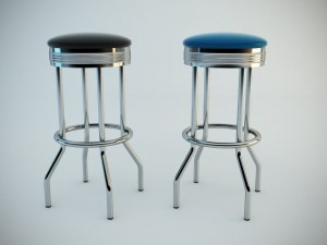 retro bar stool Modello 3D