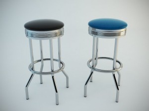 retro bar stool Modello 3D