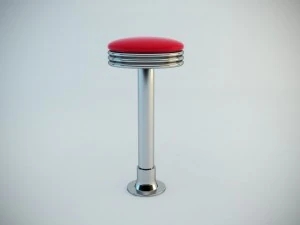 retro backless swivel stool 3D Model