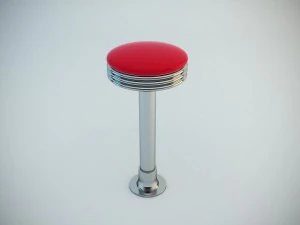 retro backless swivel stool 3D Model