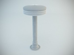 retro backless swivel stool 3D Model