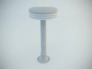 retro backless swivel stool 3D Model