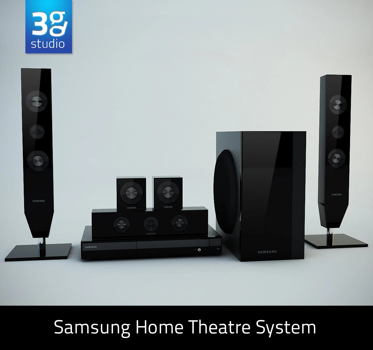 samsung d453 home theatre system 3D Model .c4d .max .obj .3ds .fbx .stl .blend 