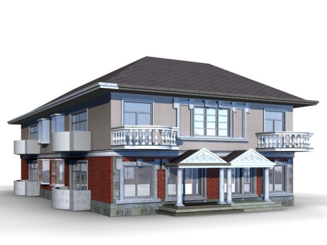 villa 008 3D Model .c4d .max .obj .3ds .fbx .stl .blend 