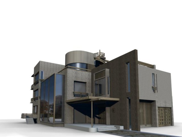 villa 042 3D Model .c4d .max .obj .3ds .fbx .stl .blend 