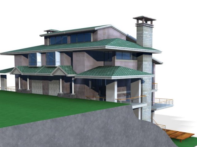 villa 048 3D Модель .c4d .max .obj .3ds .fbx .stl .blend 