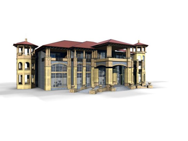 villa 012 Modèle 3D .c4d .max .obj .3ds .fbx .stl .blend 
