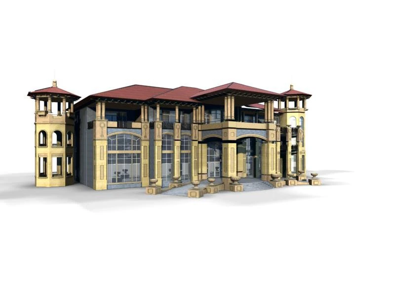 villa 012 3D Model .c4d .max .obj .3ds .fbx .stl .blend 