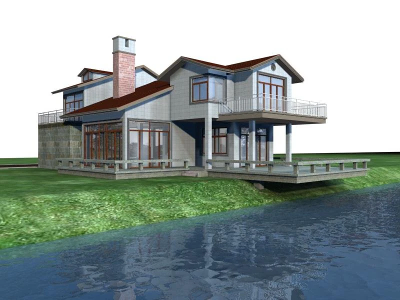 villa 023 3D Model .c4d .max .obj .3ds .fbx .stl .blend 