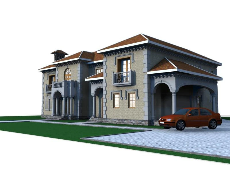 villa 027 3D Model .c4d .max .obj .3ds .fbx .stl .blend 
