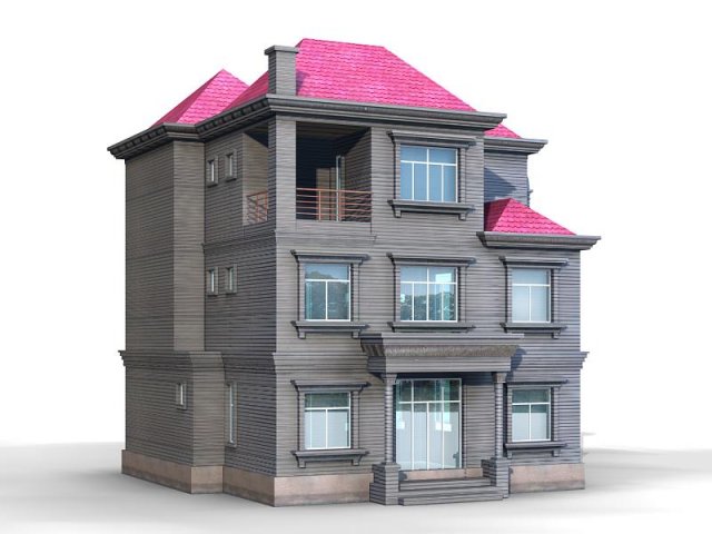 villa 032 3D-Modell .c4d .max .obj .3ds .fbx .stl .blend 