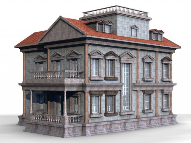 villa 054 Modèle 3D .c4d .max .obj .3ds .fbx .stl .blend 