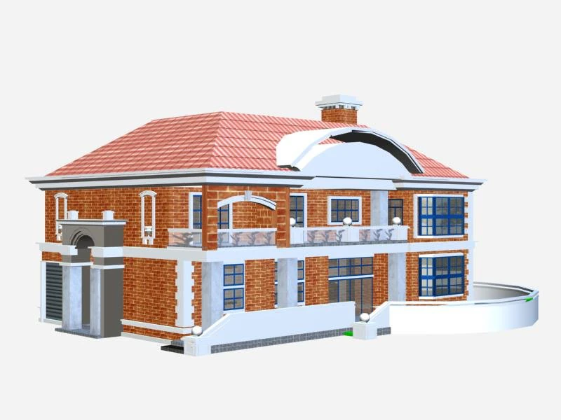 villa 063 3D Model .c4d .max .obj .3ds .fbx .stl .blend 