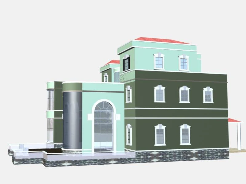 villa 068 3D Model .c4d .max .obj .3ds .fbx .stl .blend 