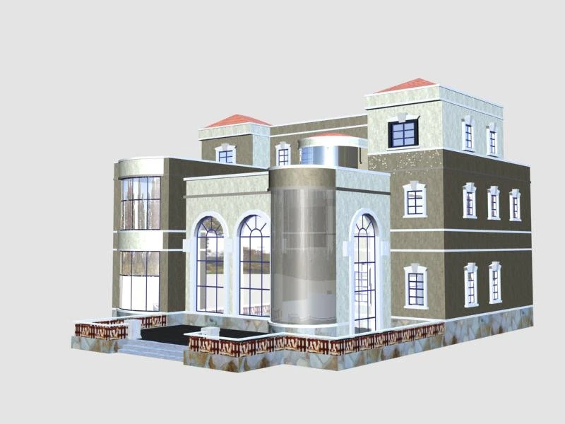 villa 072 3D Model .c4d .max .obj .3ds .fbx .stl .blend 