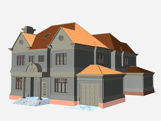 villa 074 3Dモデル .c4d .max .obj .3ds .fbx .stl .blend 