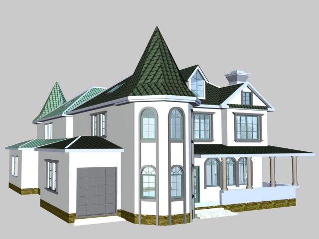 villa 076 Model 3D .c4d .max .obj .3ds .fbx .stl .blend 